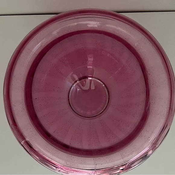 Pink Hand Blown Glass Bowl -  11” diameter x 7” high - Picture 2 of 7